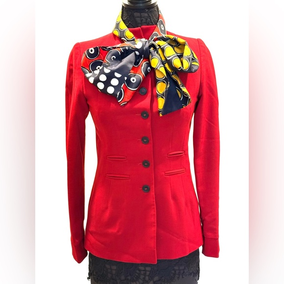 Classic vintage dressage style figure flattery Cranberry red jacket - Picture 11 of 12